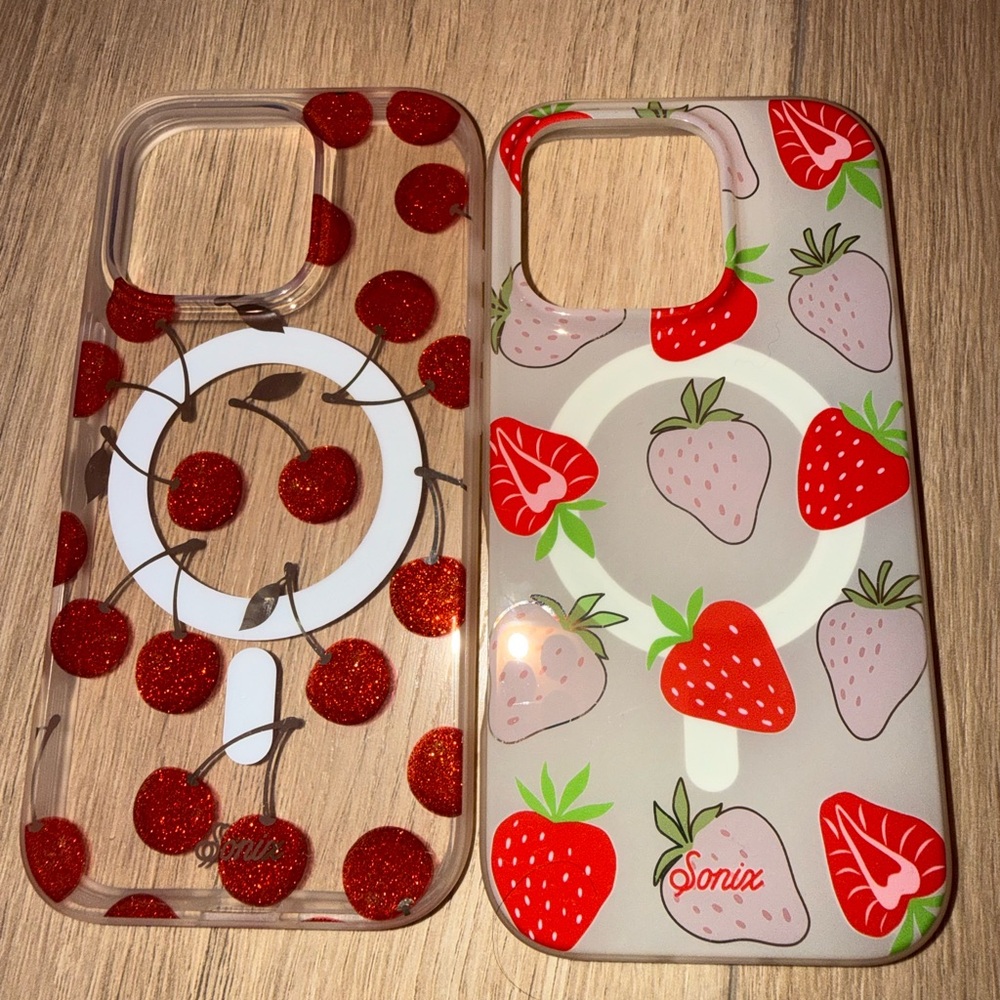 Sonix Red Cherry and Strawberry Phone Case Duo bundle iphone 16 pro